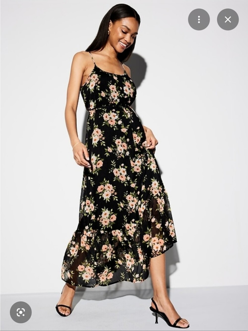 Old Navy Black Floral Maxi Dress